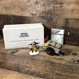 Dept. 56 Heritage Village Collection Chelsea Market Fish Monger & Cart #5814-9